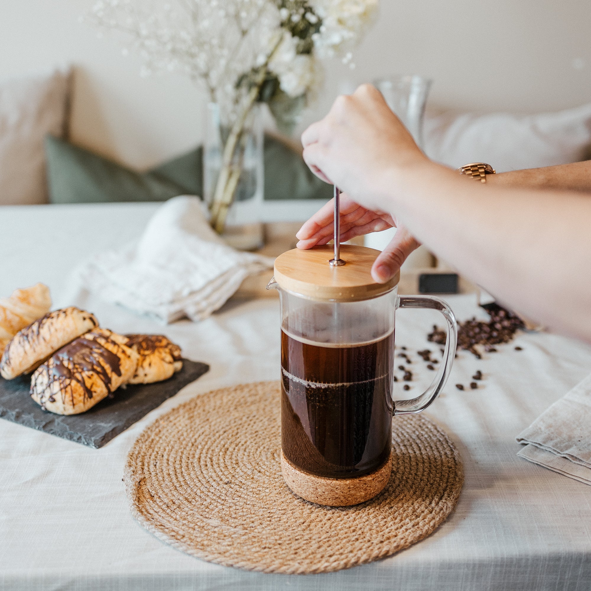 1000-Ml FRENCH PRESS WOODEN CAP