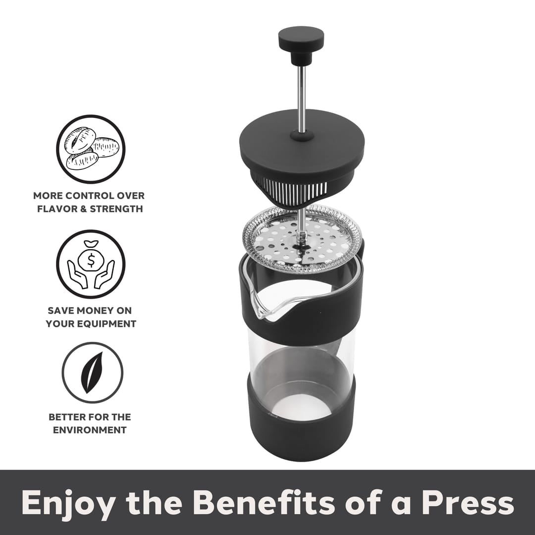 The Oggi Borosilicate Glass French Press Coffee Maker 600-ML