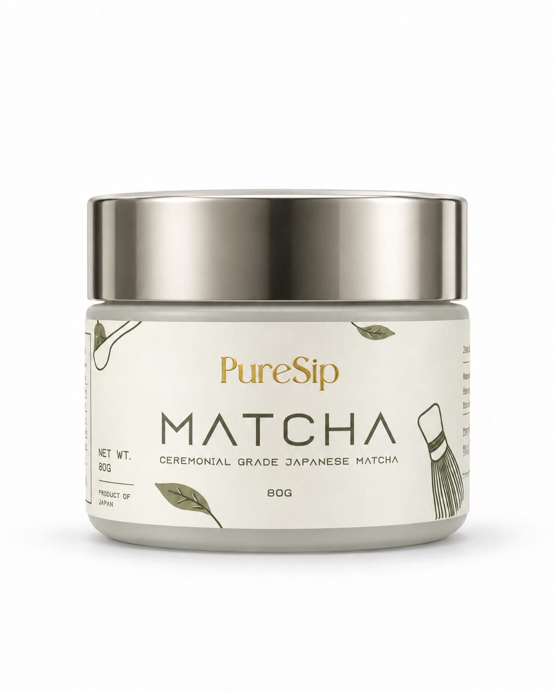 PureSip Ceremonial Grade Japanese Matcha – 80g