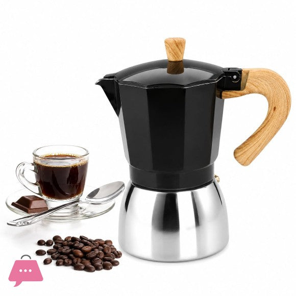 PREMIUM MOKA POT 300Ml (Black & Steel)